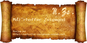Márhoffer Zsigmond névjegykártya