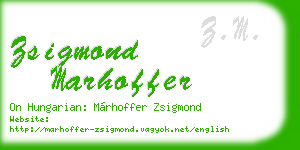 zsigmond marhoffer business card